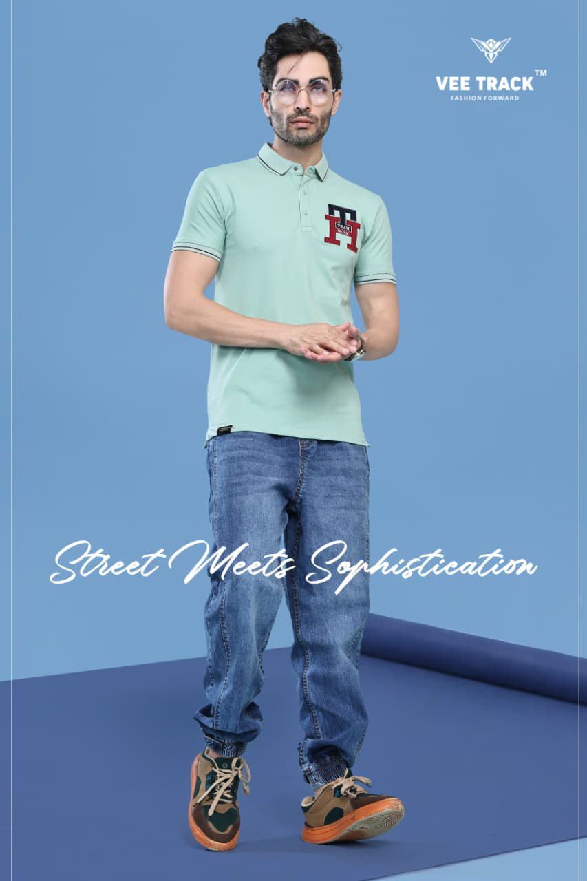V2202 Vee Track Cotton Lycra Mens Tshirts Wholesale Rate