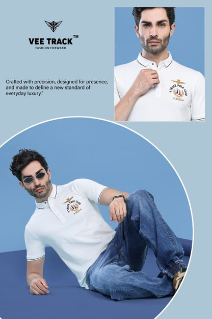 V2202 Vee Track Cotton Lycra Mens Tshirts Wholesale Rate