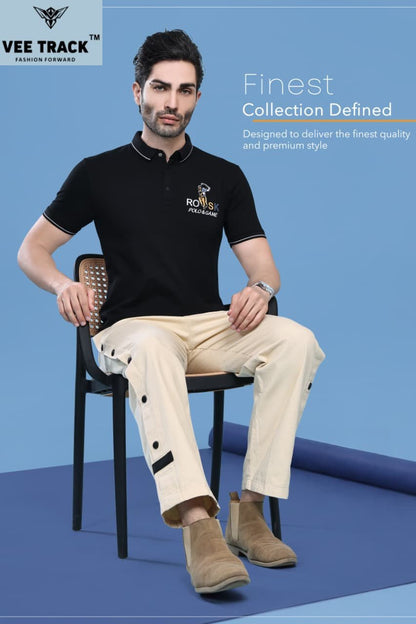 V2202 Vee Track Cotton Lycra Mens Tshirts Wholesale Rate