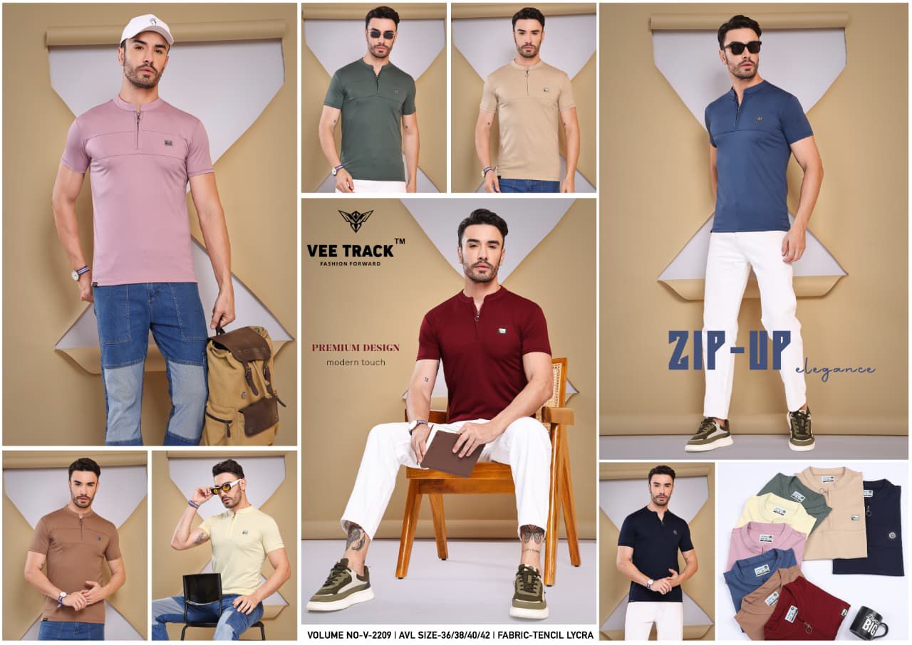 V2209 Vee Track Tencil Lycra Mens Tshirts Manufacturer Gujarat
