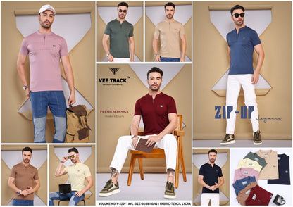 V2209 Vee Track Tencil Lycra Mens Tshirts Manufacturer Gujarat