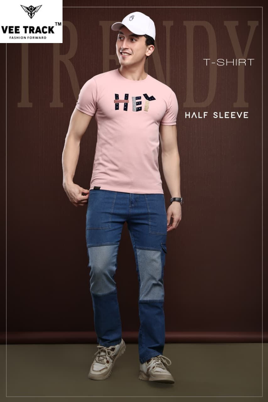 V2218 Vee Track Cotton Lycra Mens Tshirts Wholesale Price