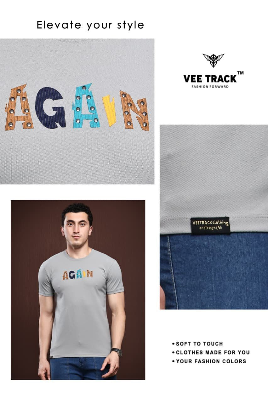 V2218 Vee Track Cotton Lycra Mens Tshirts Wholesale Price
