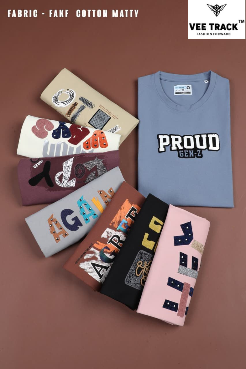 V2218 Vee Track Cotton Lycra Mens Tshirts Wholesale Price