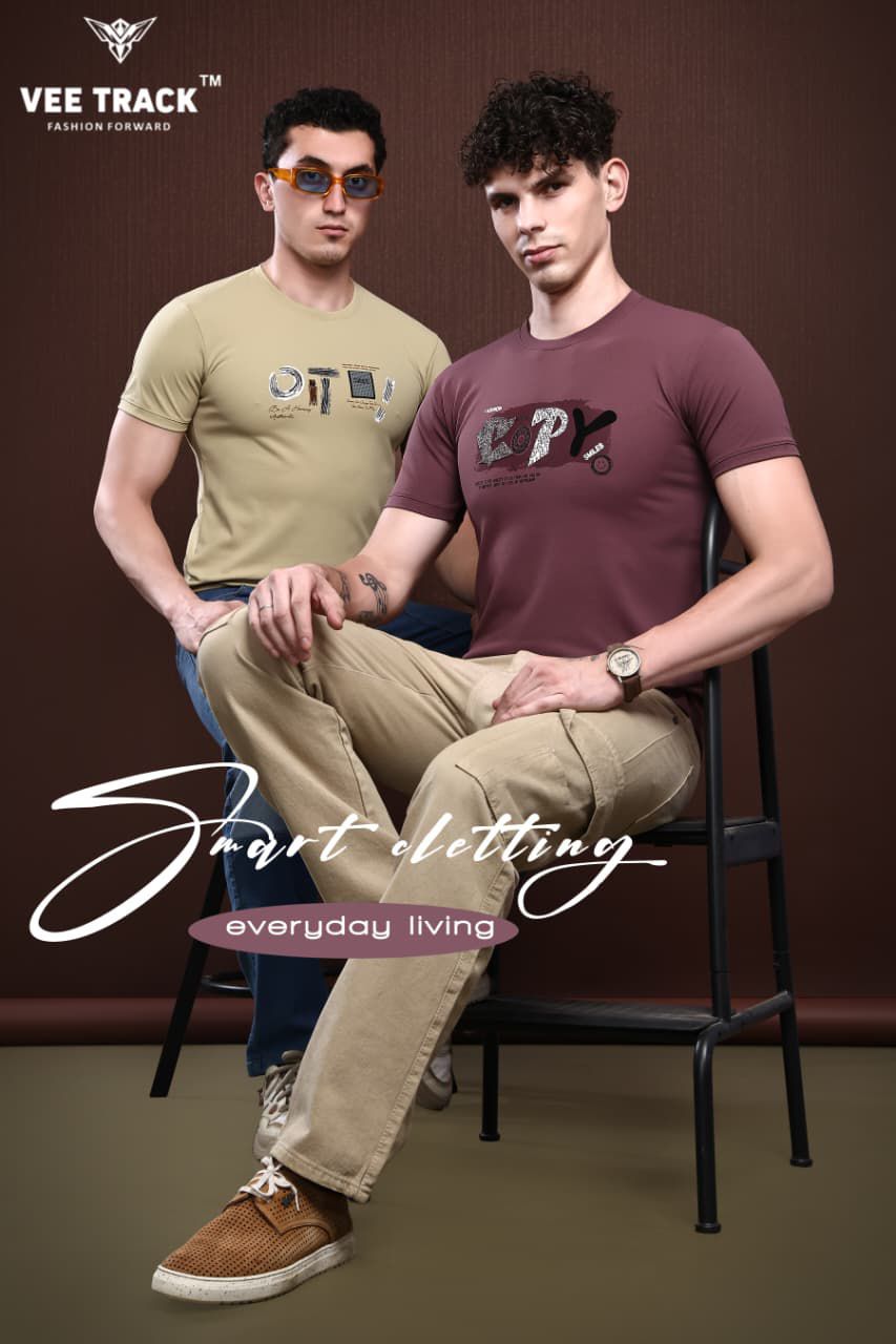 V2218 Vee Track Cotton Lycra Mens Tshirts Wholesale Price