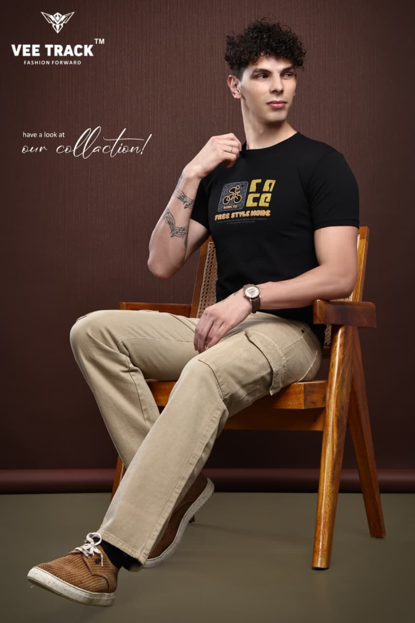 V2218 Vee Track Cotton Lycra Mens Tshirts Wholesale Price