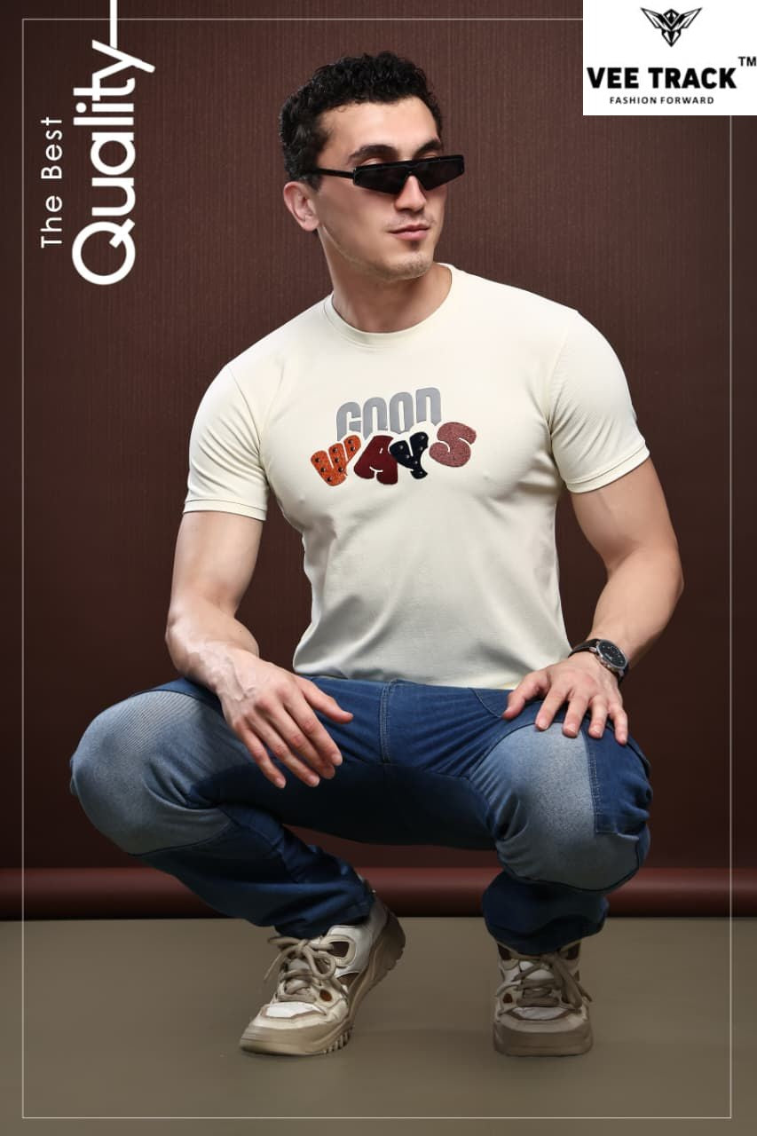 V2218 Vee Track Cotton Lycra Mens Tshirts Wholesale Price