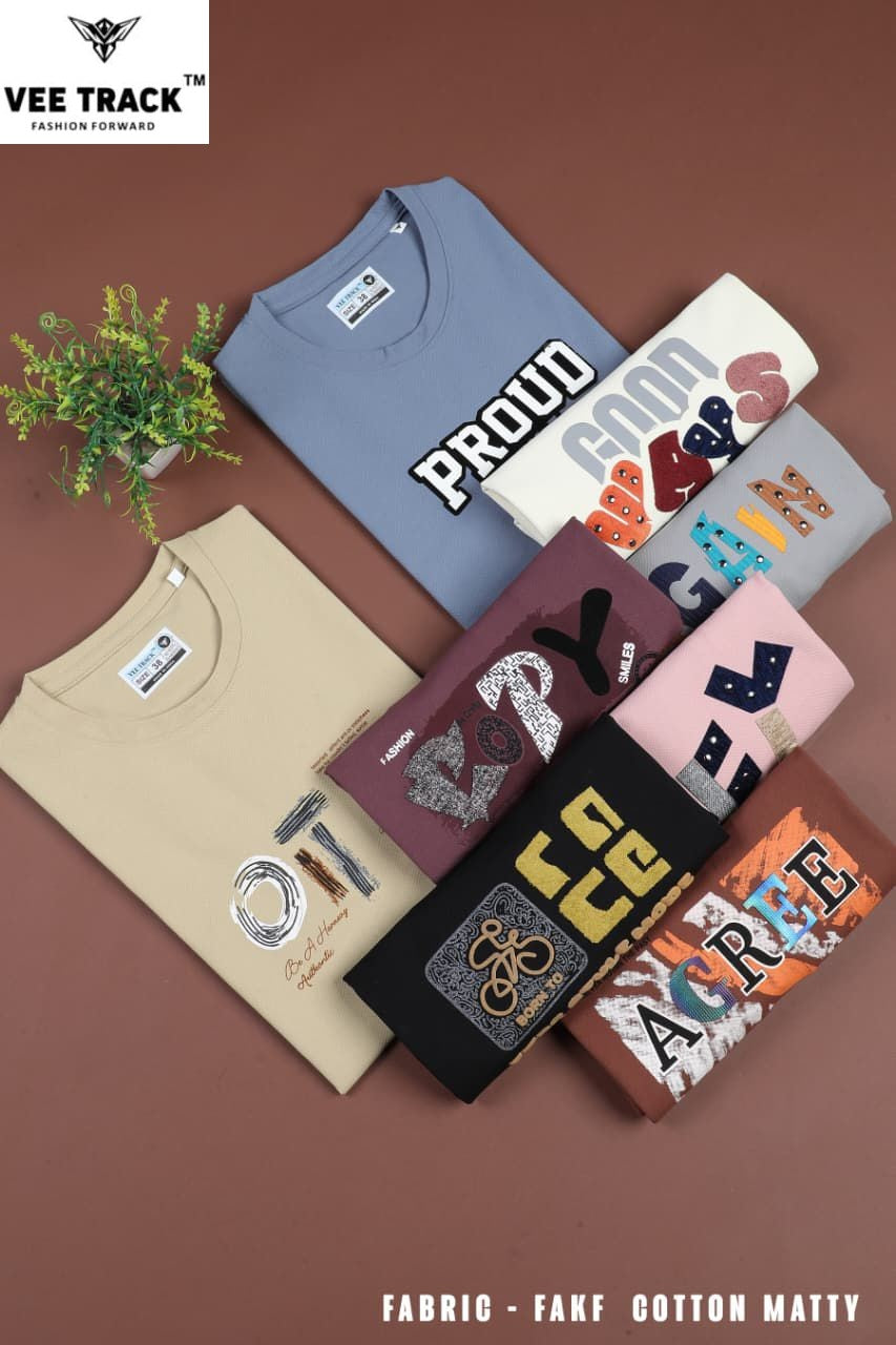 V2218 Vee Track Cotton Lycra Mens Tshirts Wholesale Price