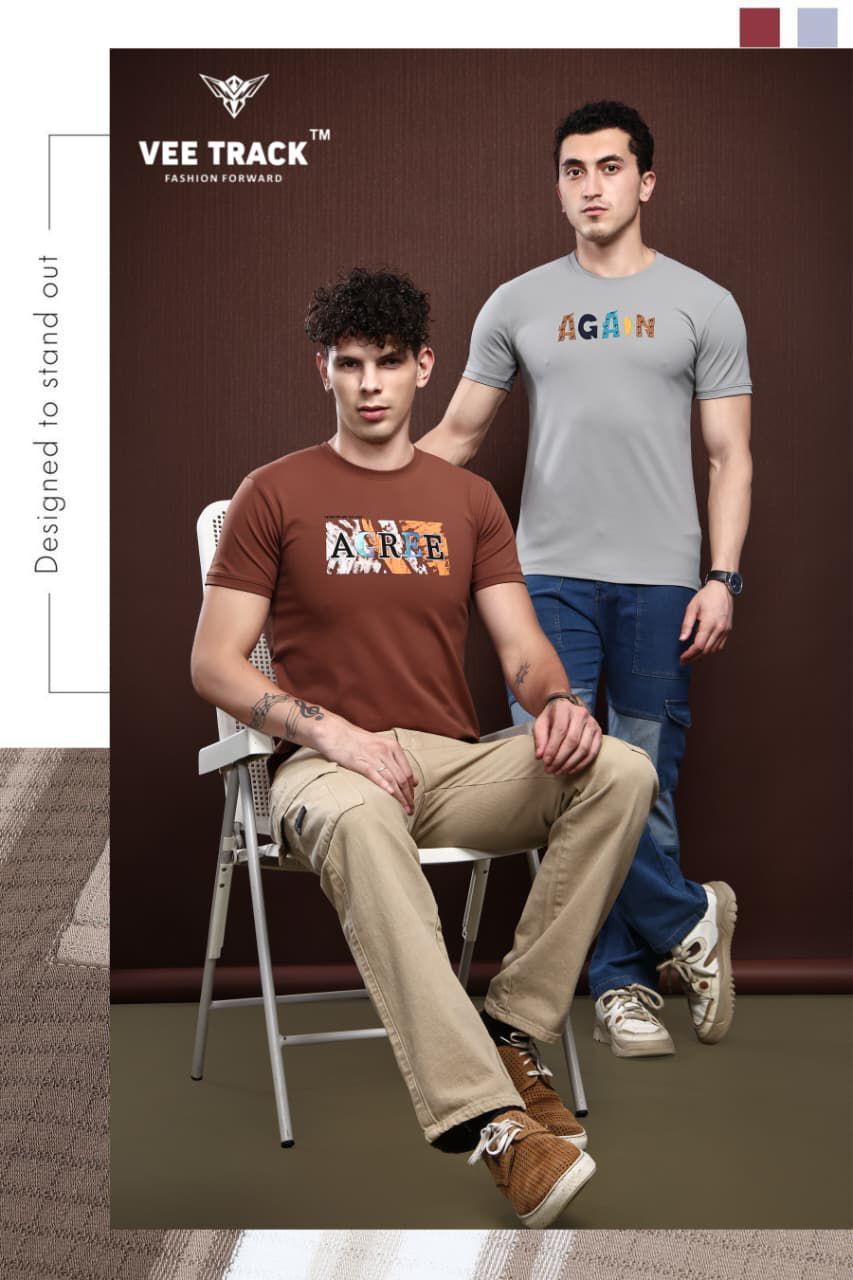 V2218 Vee Track Cotton Lycra Mens Tshirts Wholesale Price