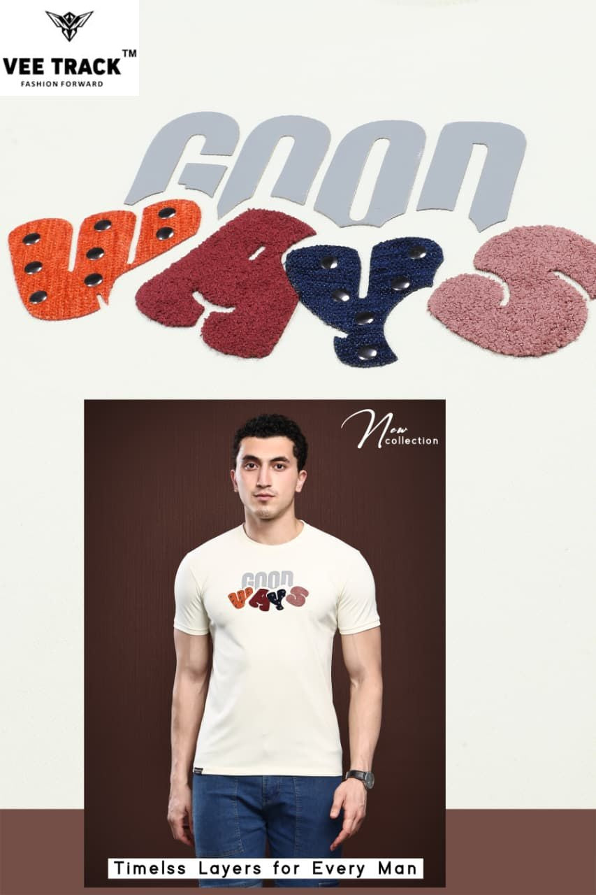 V2218 Vee Track Cotton Lycra Mens Tshirts Wholesale Price