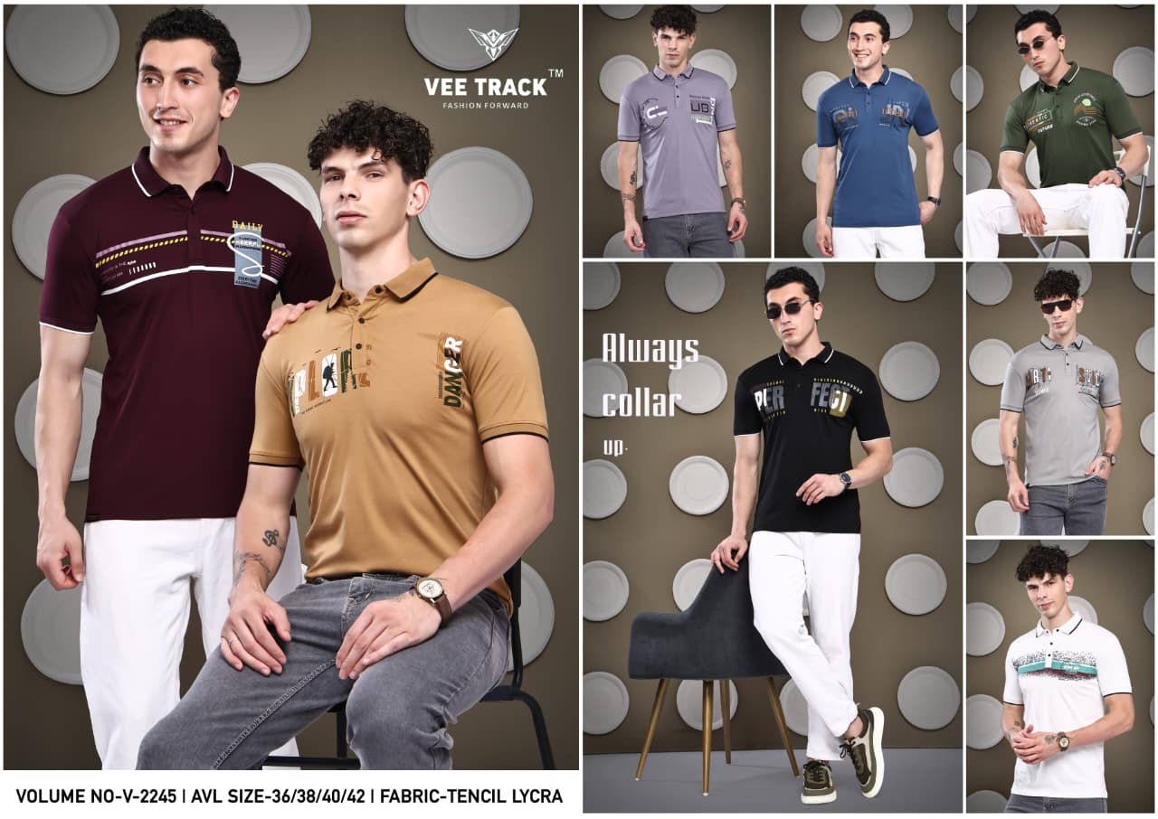 V2245 Vee Track Tencil Lycra Mens Tshirts Wholesale Price