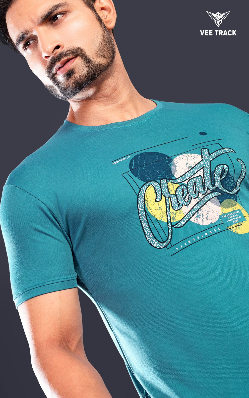 V2249 Vee Track Tencil Lycra Mens Tshirts Manufacturer India