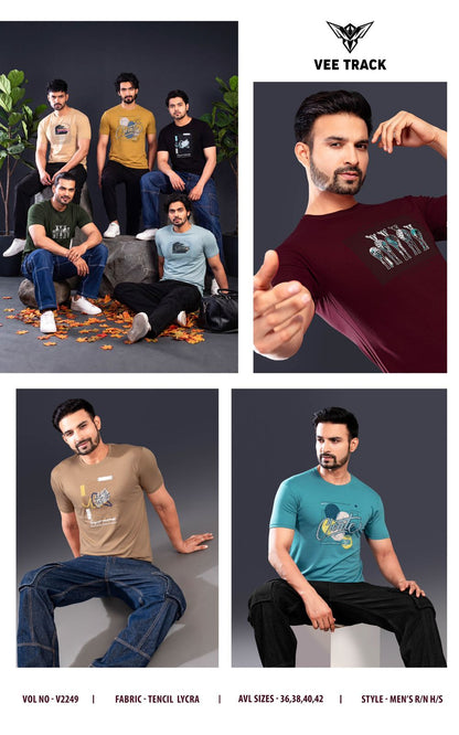 V2249 Vee Track Tencil Lycra Mens Tshirts Manufacturer India