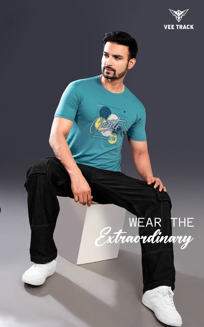 V2249 Vee Track Tencil Lycra Mens Tshirts Manufacturer India