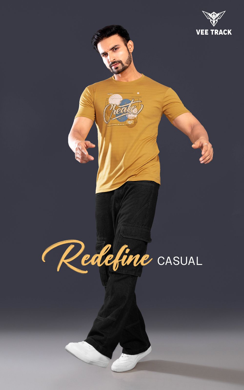 V2249 Vee Track Tencil Lycra Mens Tshirts Manufacturer India
