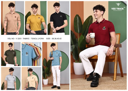 V2251 Vee Track Tencil Lycra Mens Tshirts Supplier Gujarat