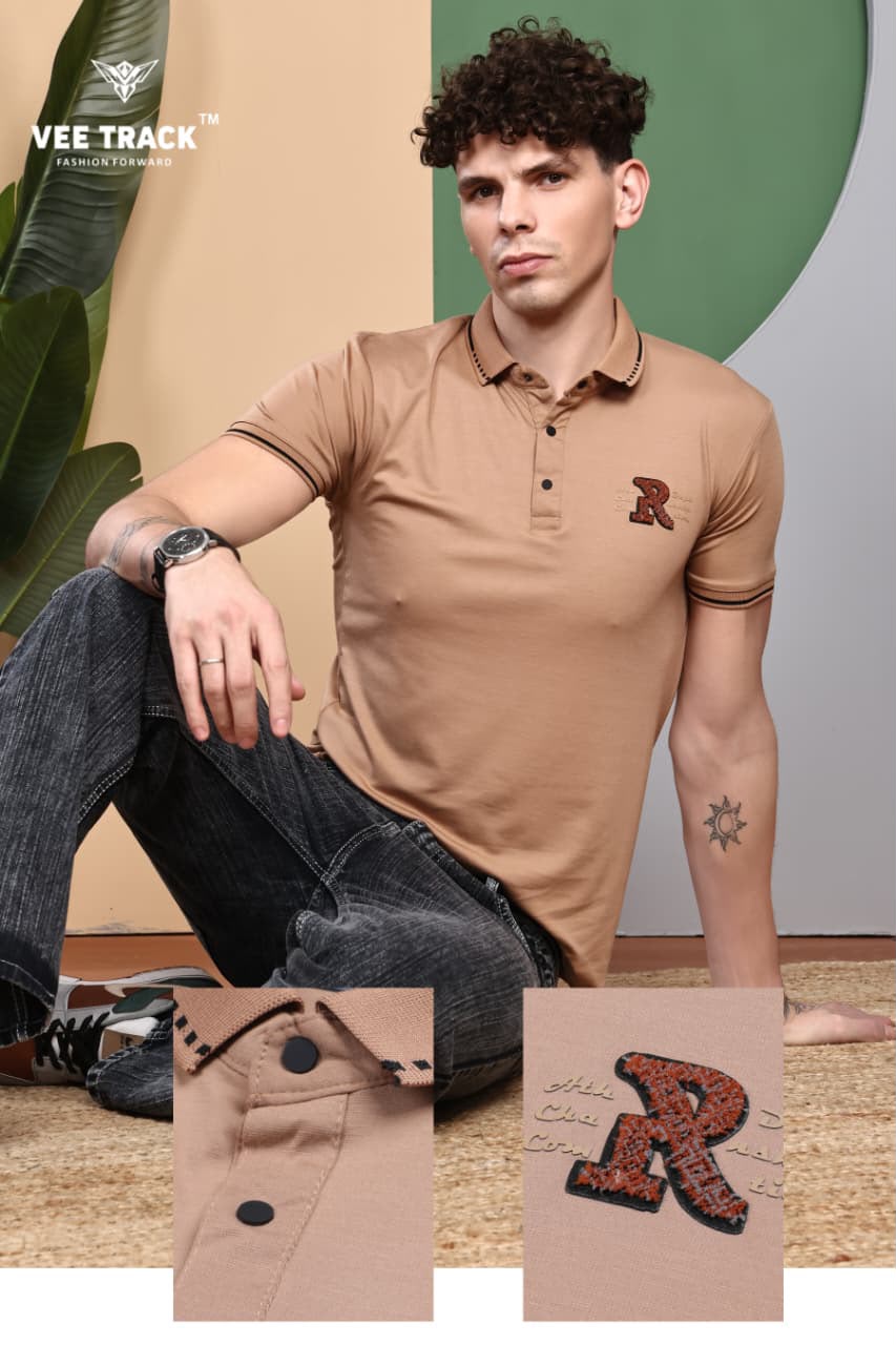V2251 Vee Track Tencil Lycra Mens Tshirts Supplier Gujarat
