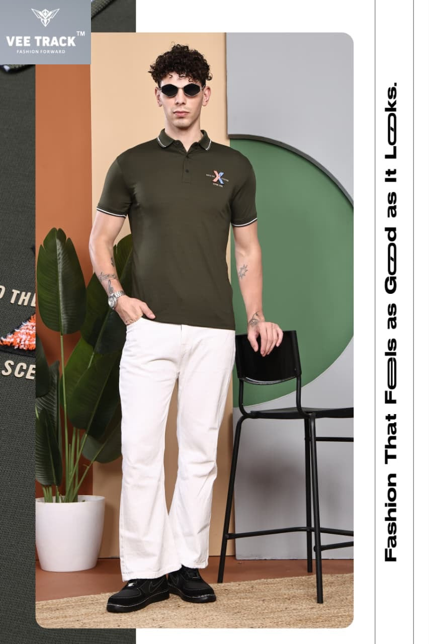V2251 Vee Track Tencil Lycra Mens Tshirts Supplier Gujarat