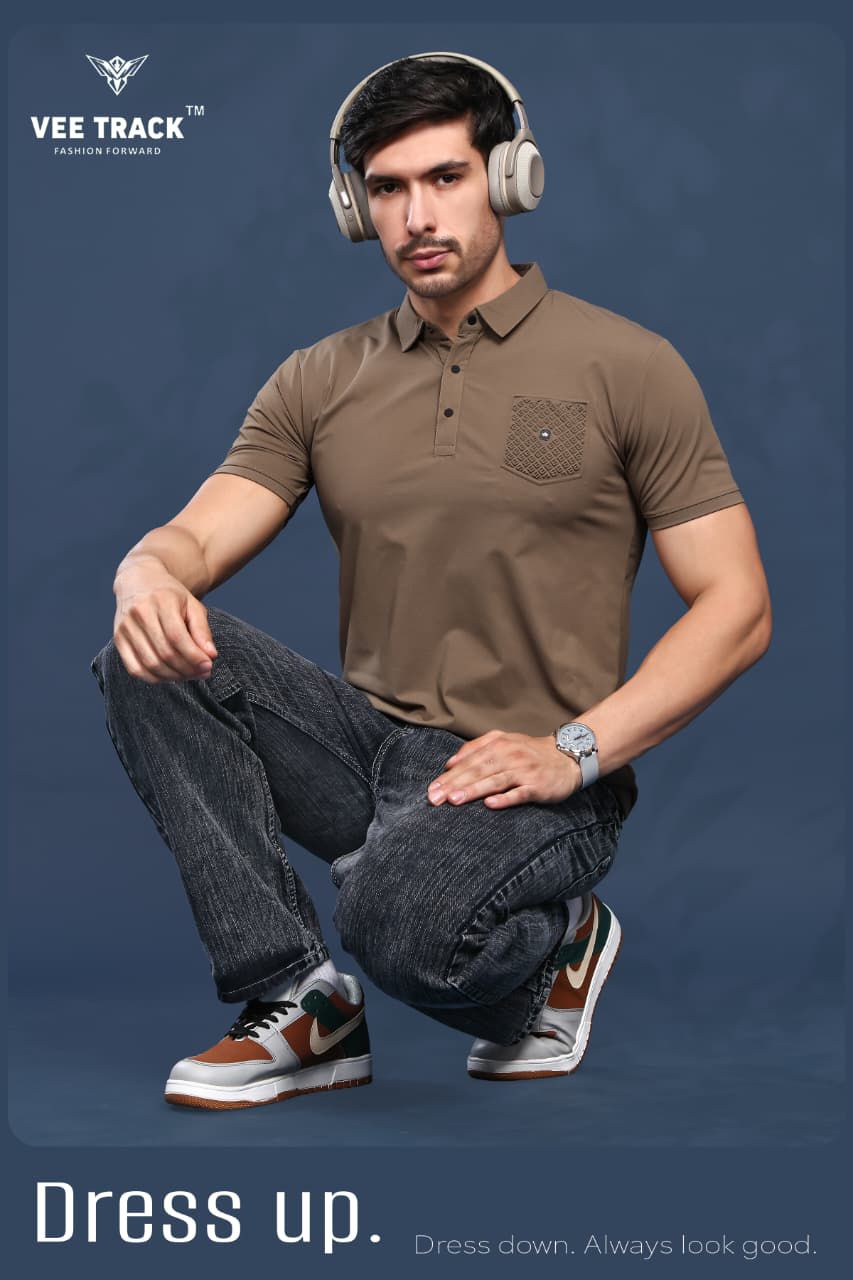 V2253 Vee Track Cotton Lycra Mens Tshirts Wholesaler Ahmedabad