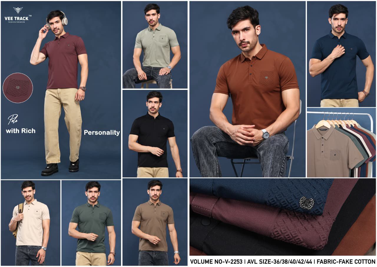 V2253 Vee Track Cotton Lycra Mens Tshirts Wholesaler Ahmedabad