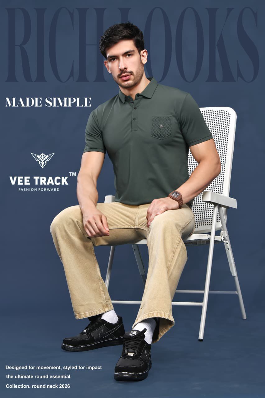 V2253 Vee Track Cotton Lycra Mens Tshirts Wholesaler Ahmedabad