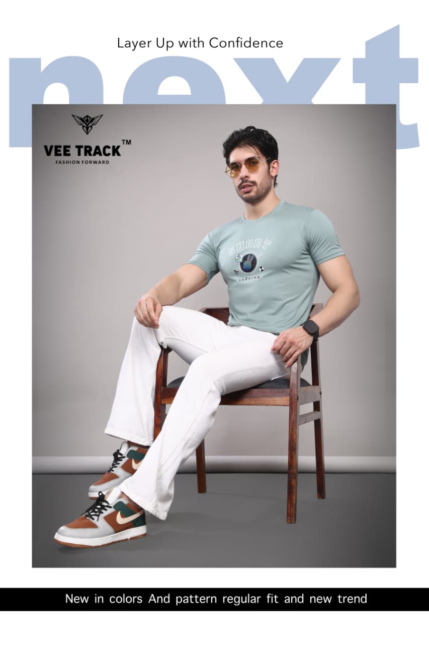 V2258 Tencil Vee Track Lycra Mens Tshirts Exporter Gujarat