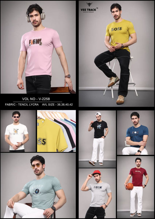V2258 Tencil Vee Track Lycra Mens Tshirts Exporter Gujarat