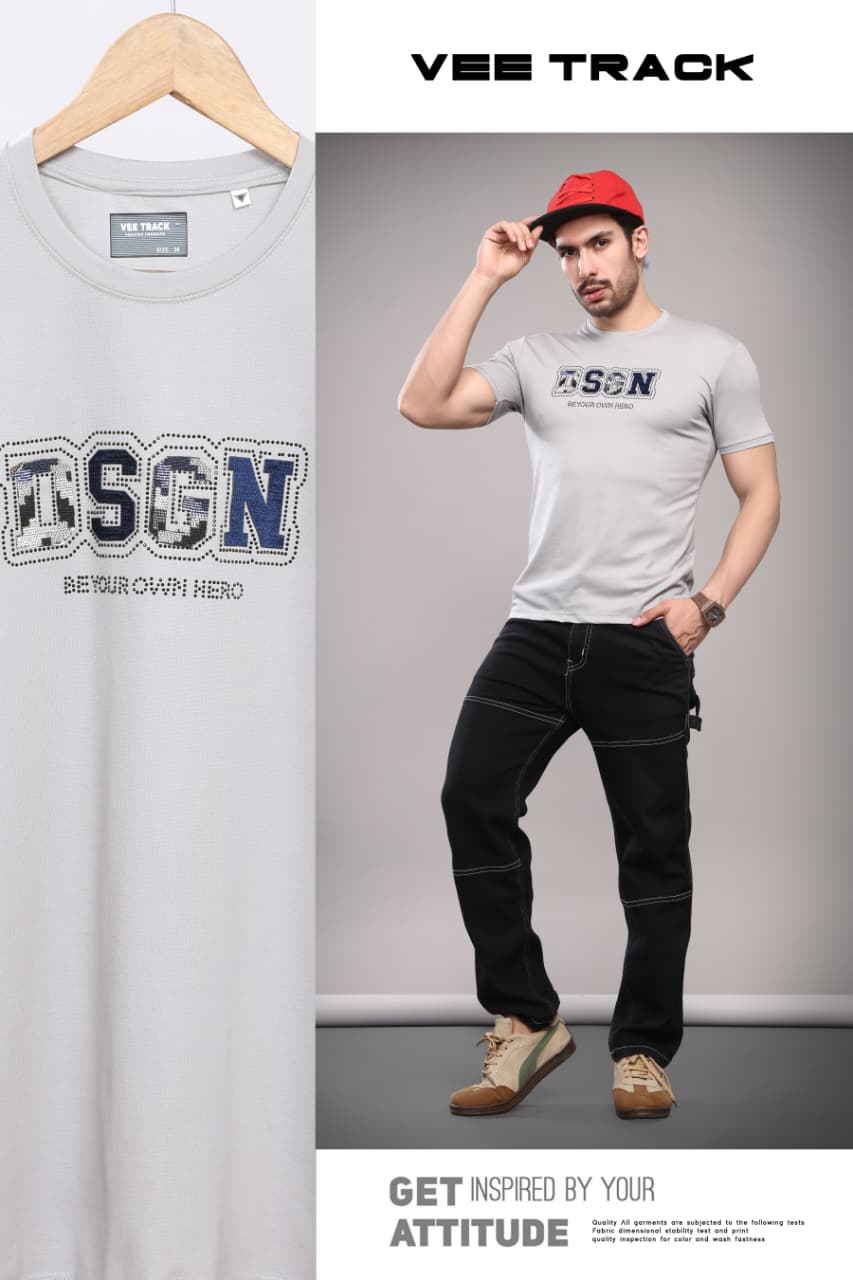 V2258 Tencil Vee Track Lycra Mens Tshirts Exporter Gujarat