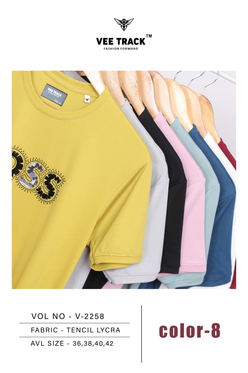 V2258 Tencil Vee Track Lycra Mens Tshirts Exporter Gujarat