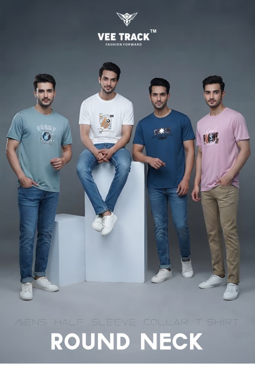 V2258 Tencil Vee Track Lycra Mens Tshirts Exporter Gujarat