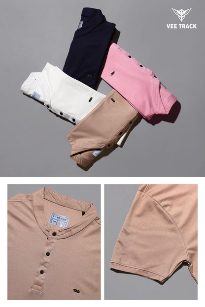 V2260 Henley Neck Vee Track Tencil Lycra Mens Tshirts Wholesaler