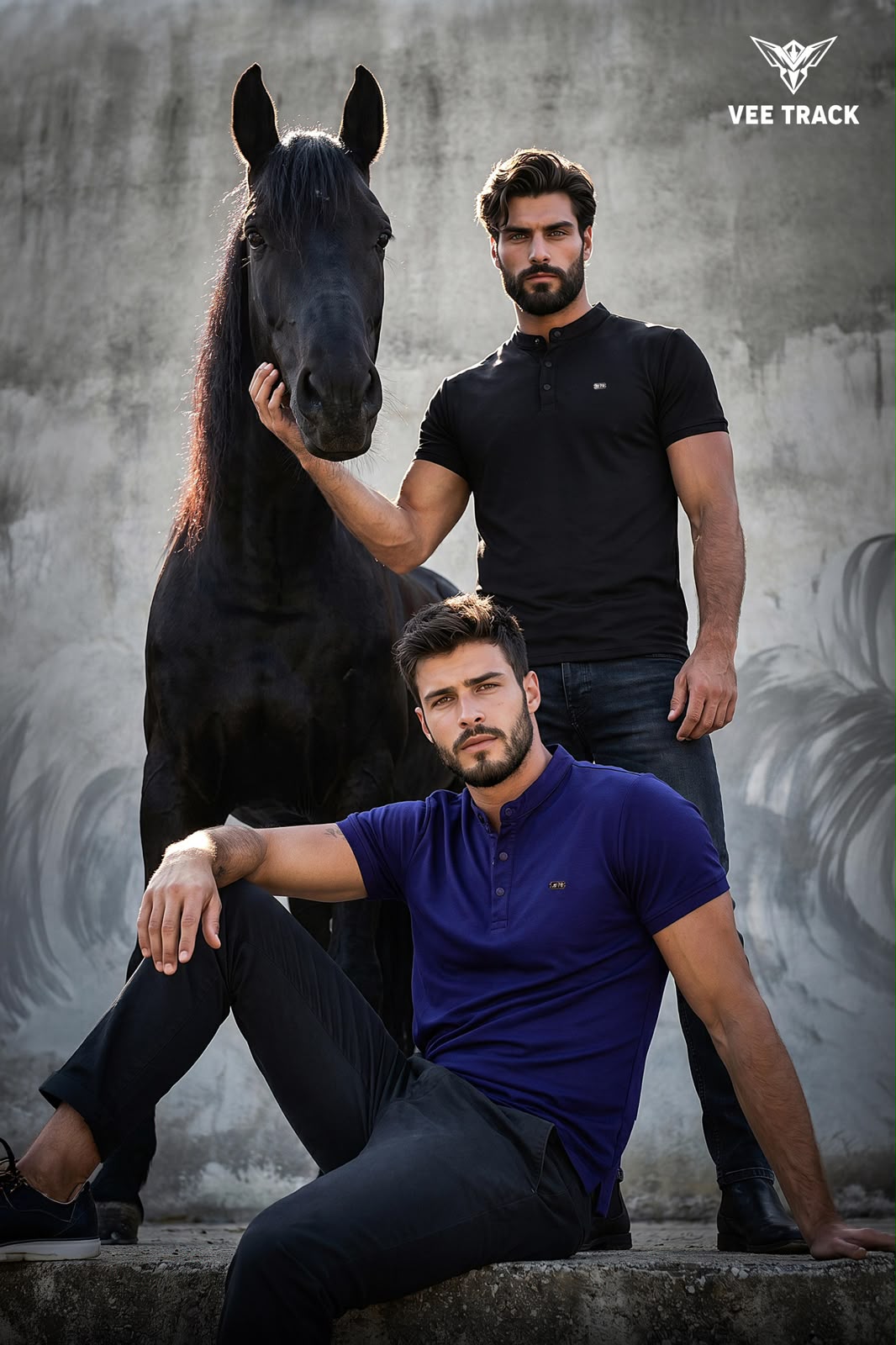 V2260 Henley Neck Vee Track Tencil Lycra Mens Tshirts Wholesaler