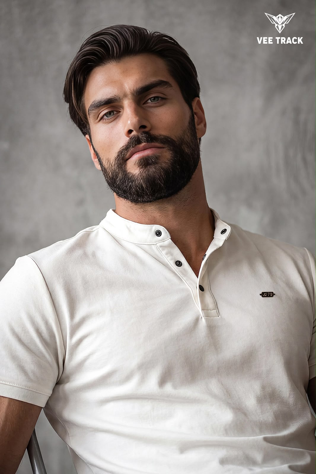 V2260 Henley Neck Vee Track Tencil Lycra Mens Tshirts Wholesaler