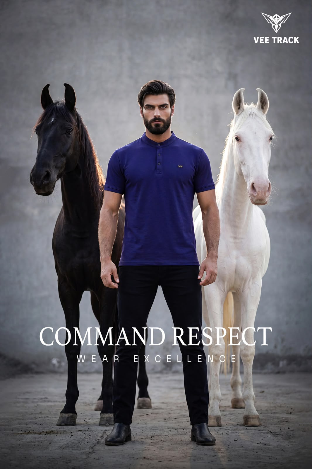 V2260 Henley Neck Vee Track Tencil Lycra Mens Tshirts Wholesaler