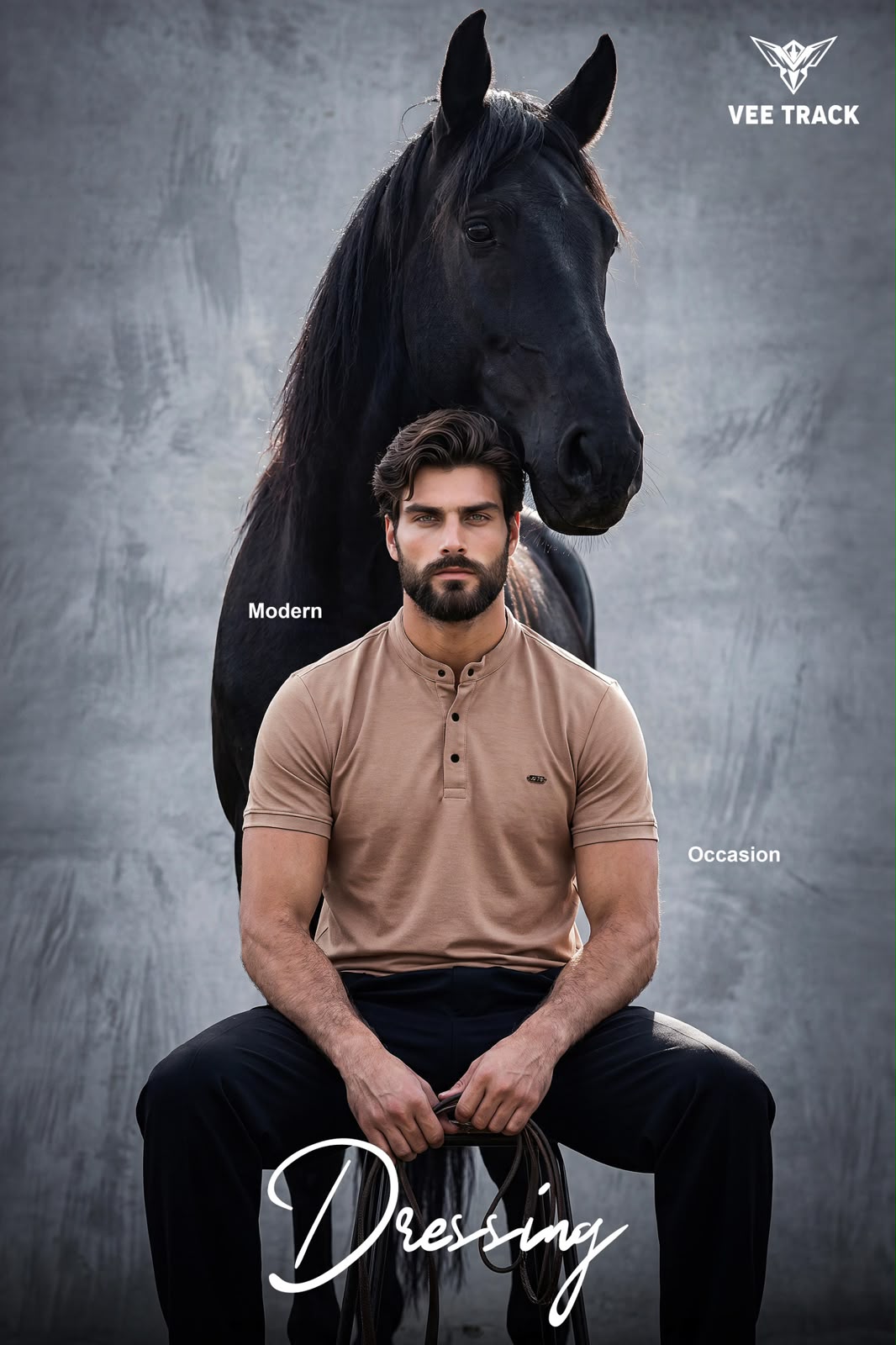V2260 Henley Neck Vee Track Tencil Lycra Mens Tshirts Wholesaler