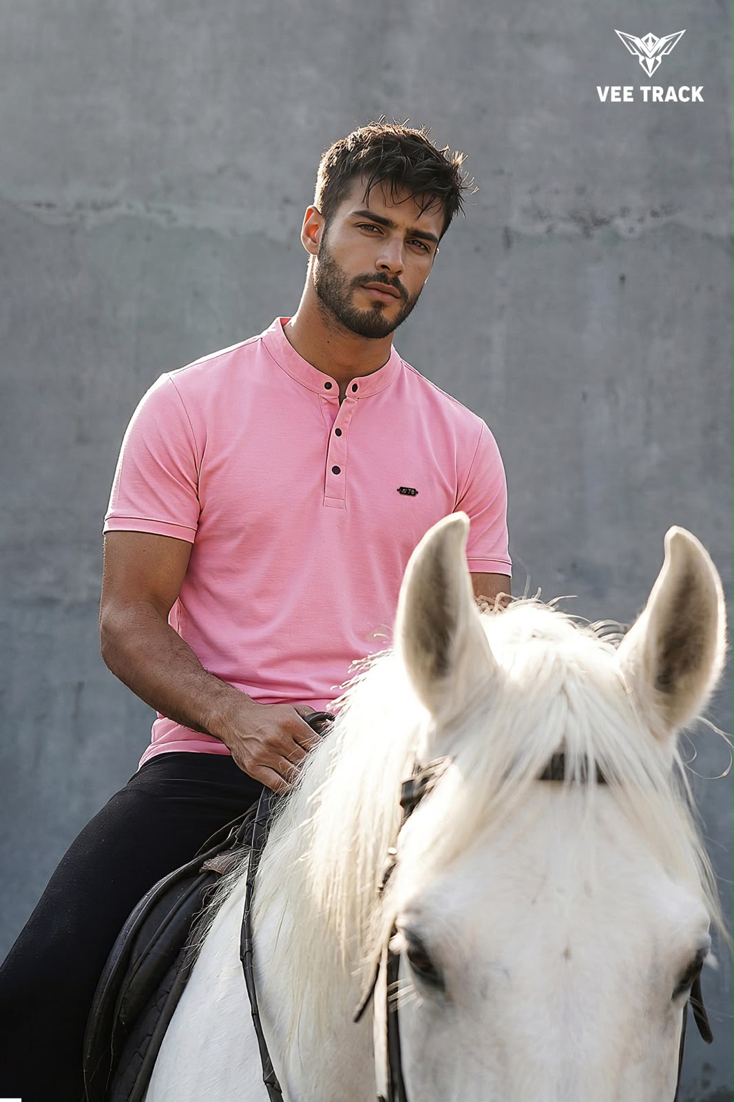 V2260 Henley Neck Vee Track Tencil Lycra Mens Tshirts Wholesaler