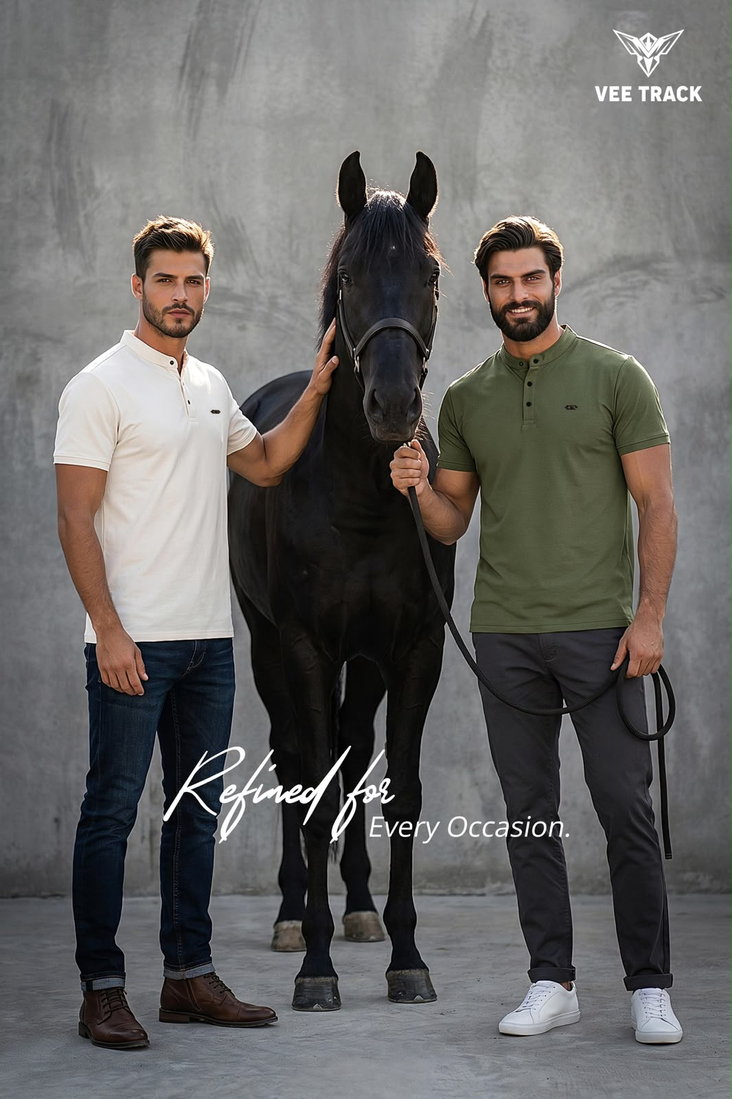 V2260 Henley Neck Vee Track Tencil Lycra Mens Tshirts Wholesaler