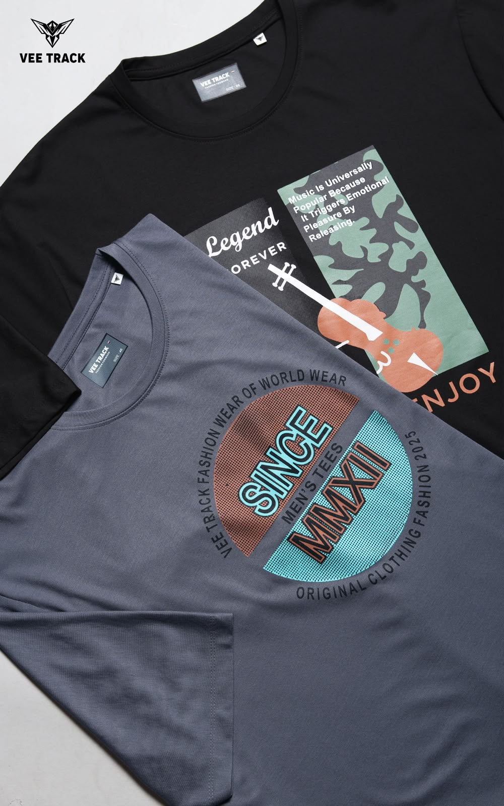 V2264 Plus Size Vee Track Tencil Mens Tshirts Manufacturer