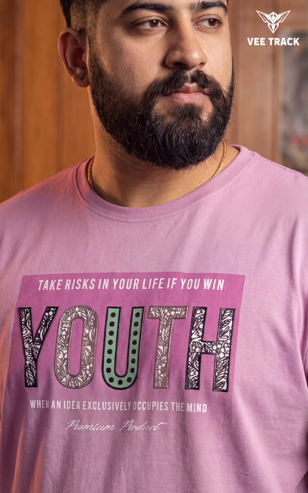 V2264 Plus Size Vee Track Tencil Mens Tshirts Manufacturer
