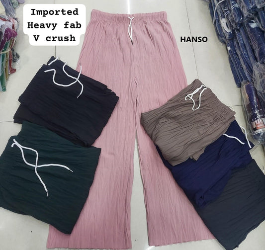 V Crush Hanso Branded Palazzo Exporter Ahmedabad