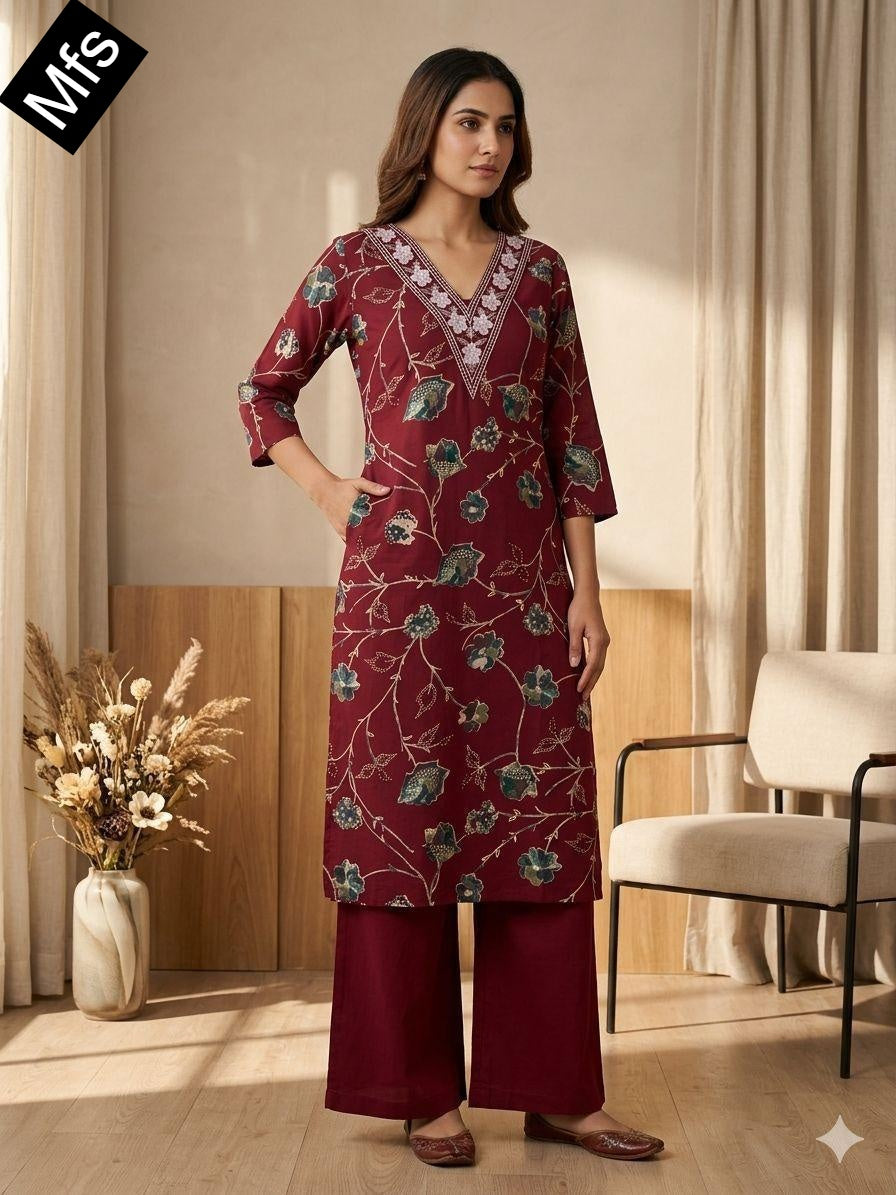 V Lace Neck 0307 Mfs Vatican Co Ord Set Wholesaler Gujarat