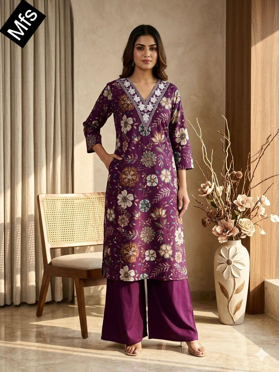 V Lace Neck 0307 Mfs Vatican Co Ord Set Wholesaler Gujarat