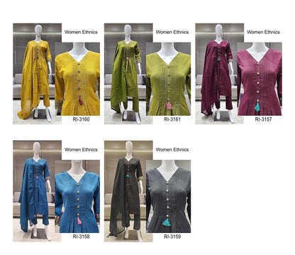 V Neck 02 Women Ethnics Soft Cotton Readymade Pant Style Suits Exporter Gujarat