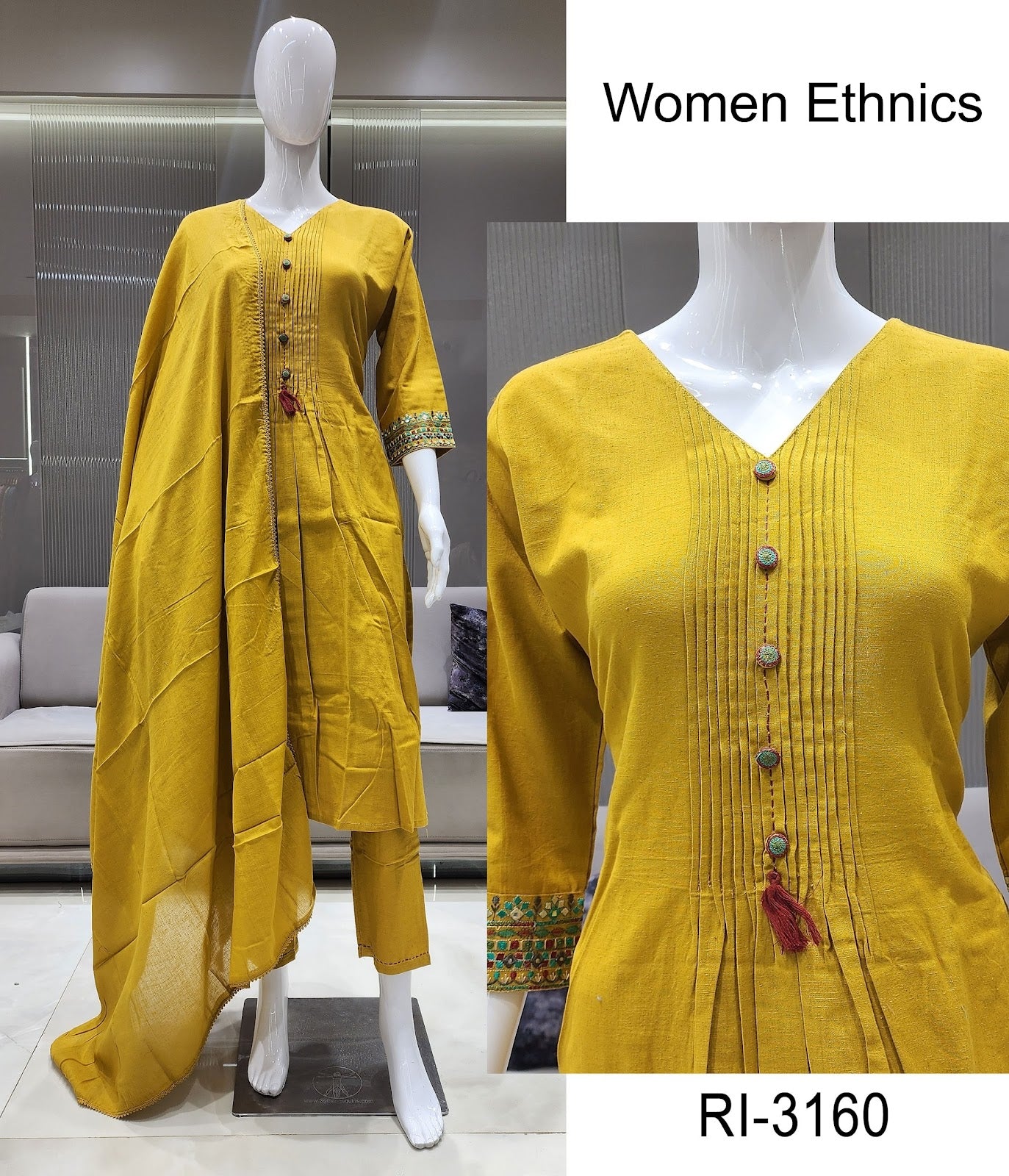 V Neck 02 Women Ethnics Soft Cotton Readymade Pant Style Suits Exporter Gujarat