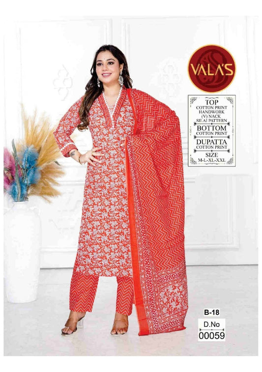 V Neck 0407 Valas Cotton Readymade Pant Style Suits Manufacturer