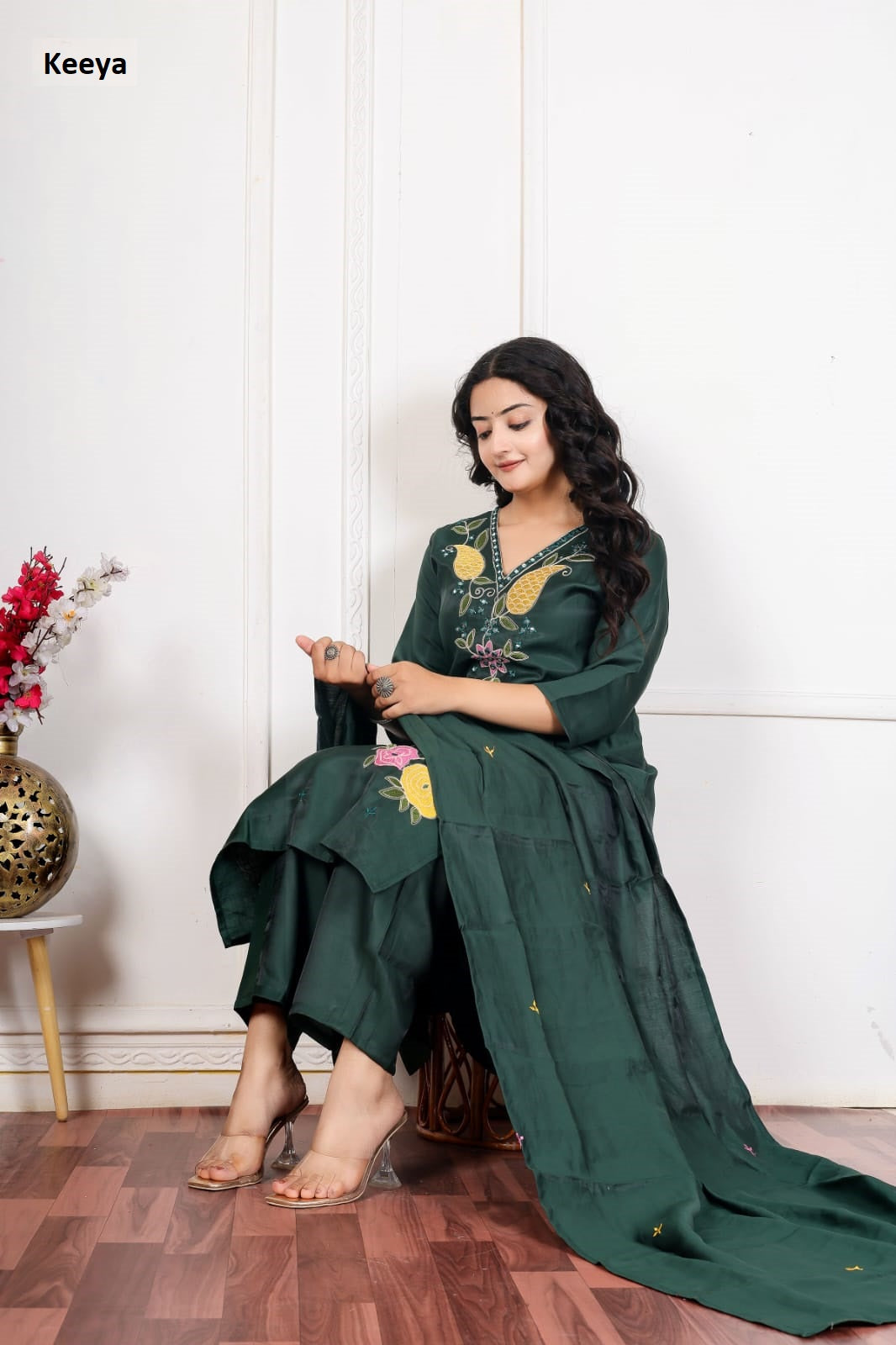 V Neck 141026 Keeya Twill Readymade Pant Style Suits Wholesaler India