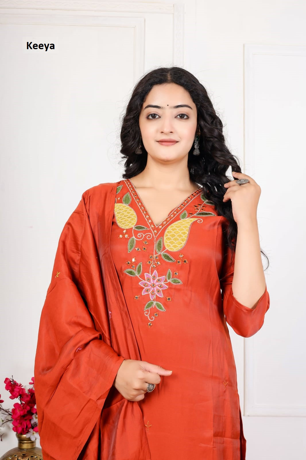 V Neck 141026 Keeya Twill Readymade Pant Style Suits Wholesaler India
