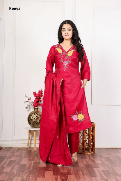 V Neck 141026 Keeya Twill Readymade Pant Style Suits Wholesaler India