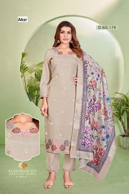 V Neck 23 Aksr Vatican Readymade Pant Style Suits Supplier Ahmedabad