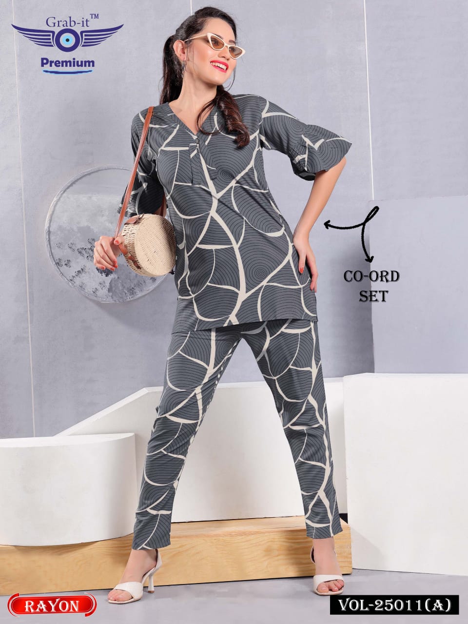 V Neck 25011 A Grab It Rayon Co Ord Set Supplier Ahmedabad